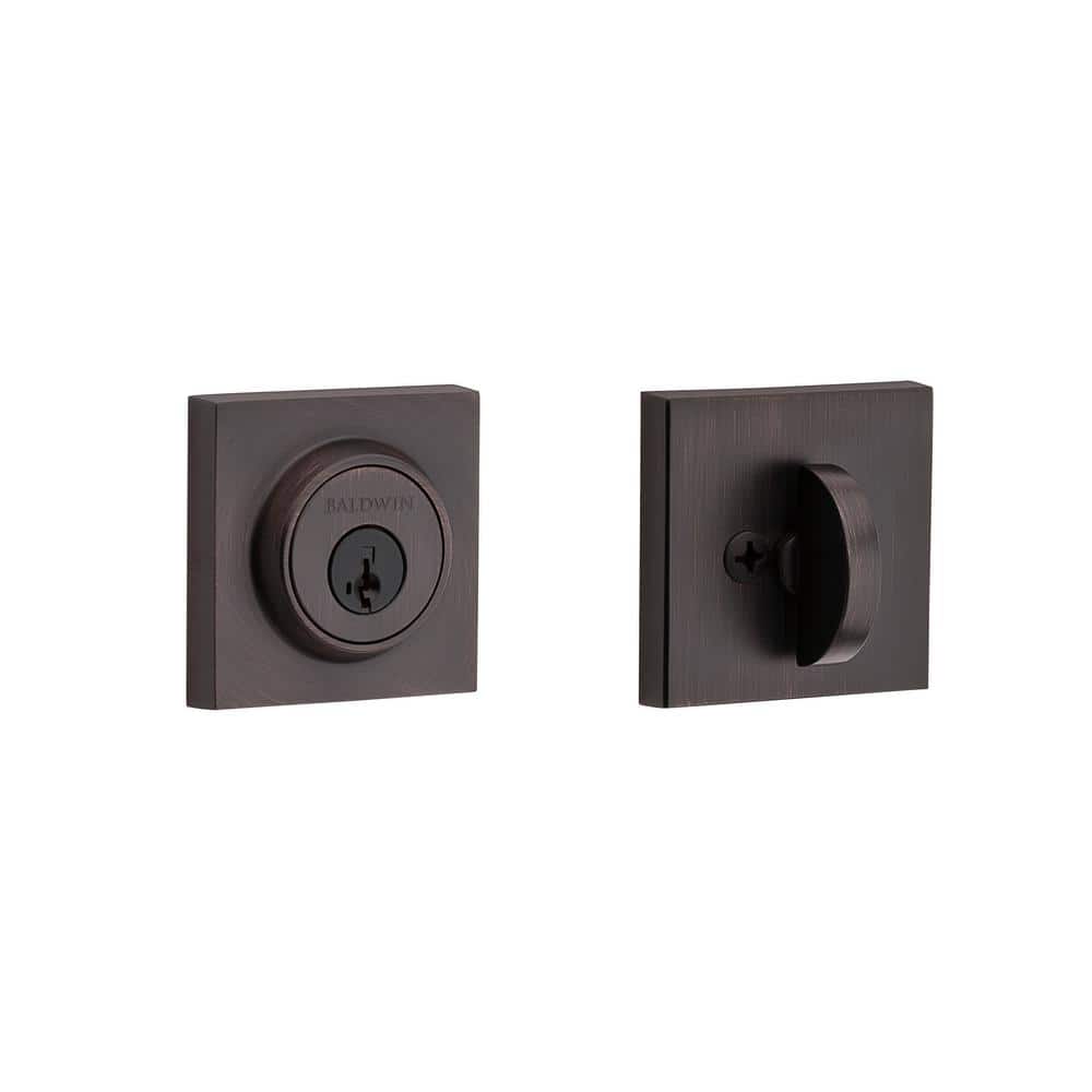 Baldwin Reserve Bronze Single Cylinder Contemporary Square Deadbolt with 6AL Latch Dual