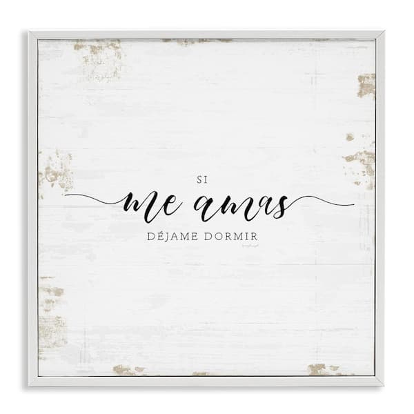 Stupell Industries Let Me Sleep by Jennifer Pugh White Framed Typography Giclee Art Print 24 in. x 24 in.