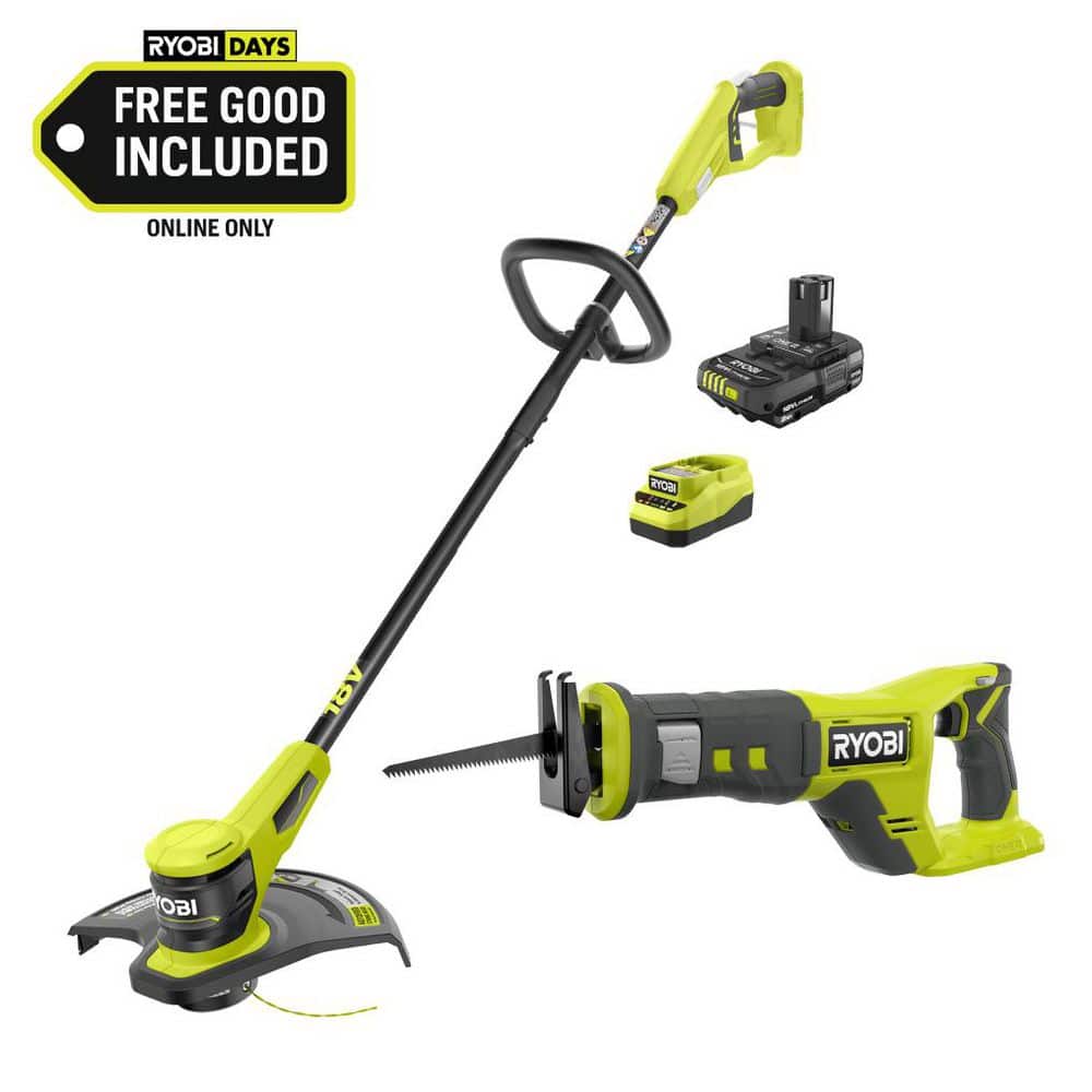 RYOBI ONE+ 18V 13 in. Cordless Battery String Trimmer with 2.0 Ah