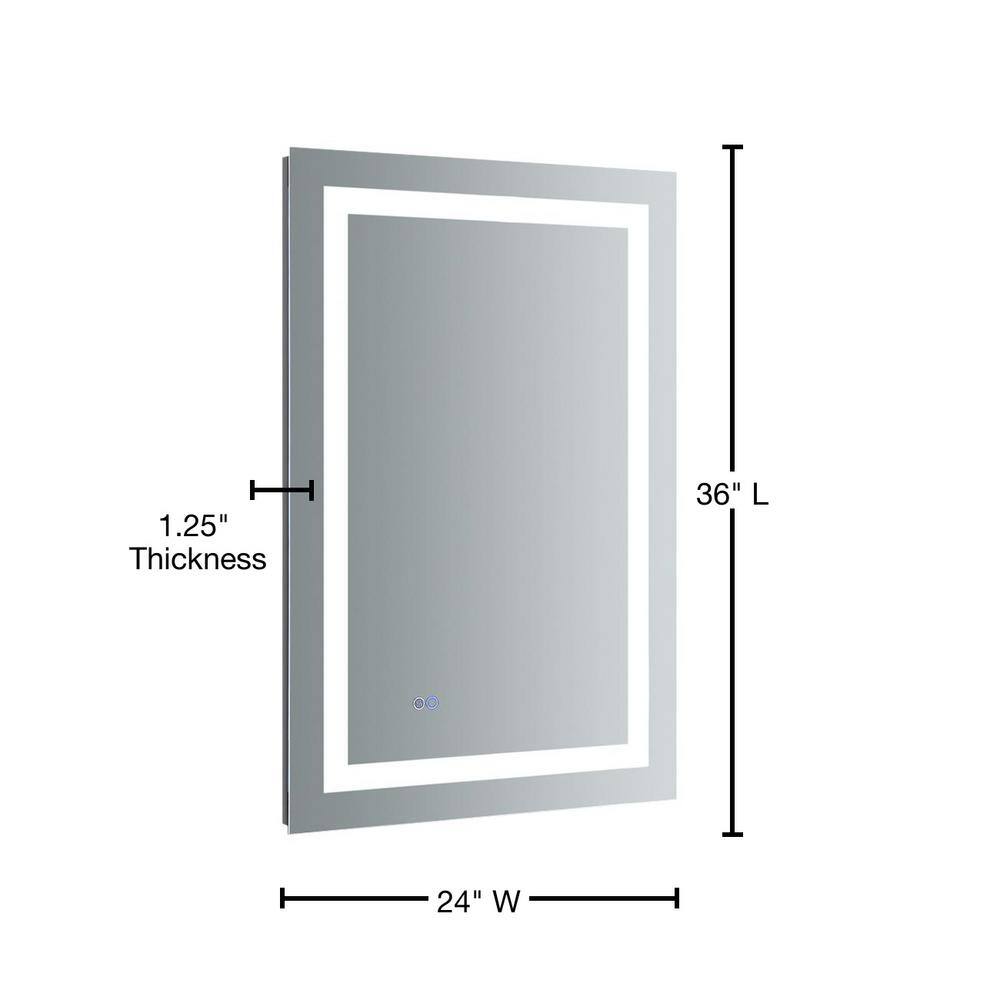 Frameless Rectangular LED Lighted Bathroom Vanity Mirror