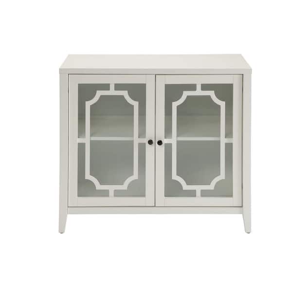 Venetian Worldwide Ceara 15 in. White Standard Rectangle Wood Console Table with Storage
