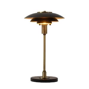 Rancho Mirage 24 in. Matte Black LED Table Lamp for Living Room with Black Metal Shade