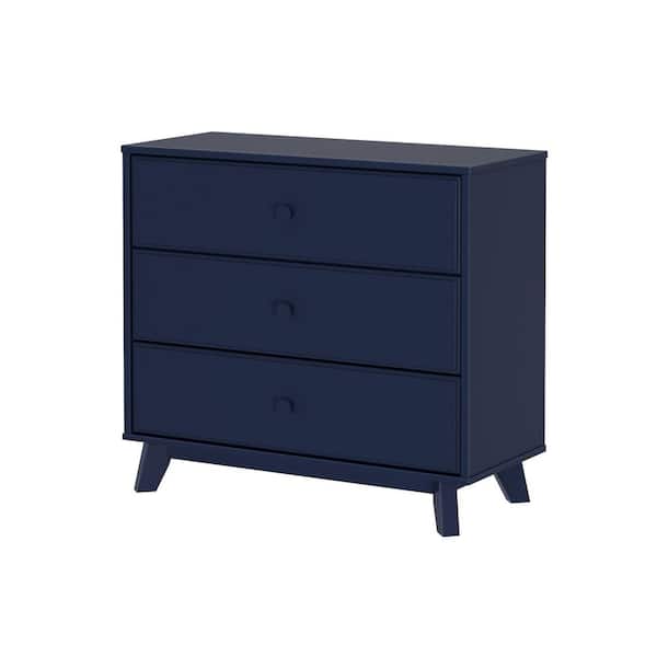 Max & Lily Solid Wood 3 Drawer Dresser, Blue