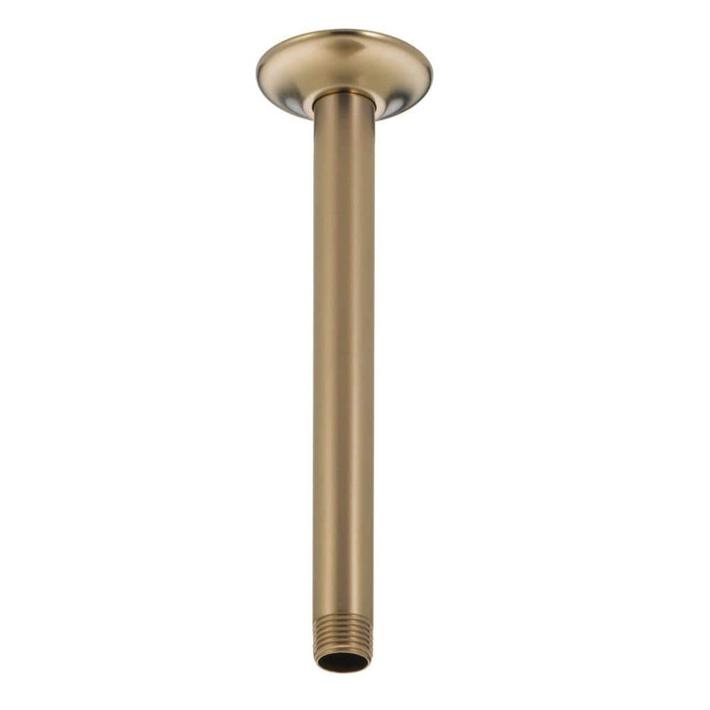 Delta Gold 10 in. Ceiling-Mount Shower Arm and Flange in Champagne Bronze