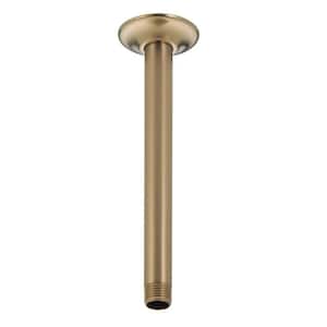 10 in. Ceiling-Mount Shower Arm and Flange in Champagne Bronze