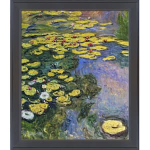 Drifting Water Lilies (Luxury Line) by Claude Monet Gallery Black Framed Nature Oil Painting Art Print 24 in. x 28 in.