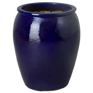 23.5 in. x 30 in. H, Blue Ceramic Tall Jar Planter LG