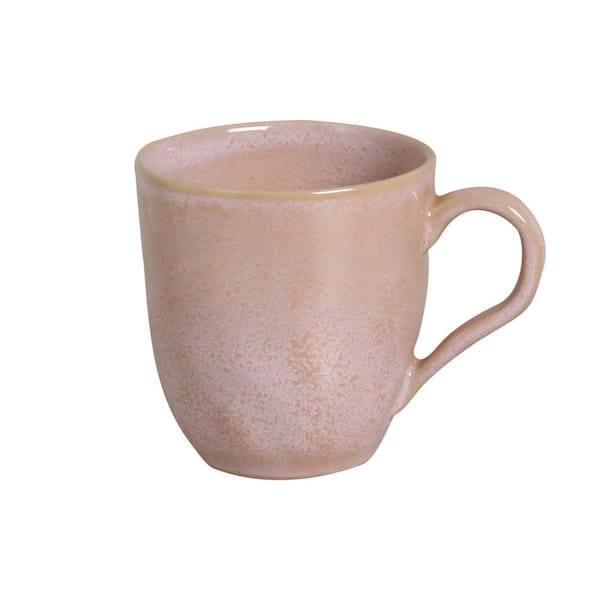 PORTO BRASIL 9.23 oz. Litchi Pink Stoneware Organic Mug (Set of 4)
