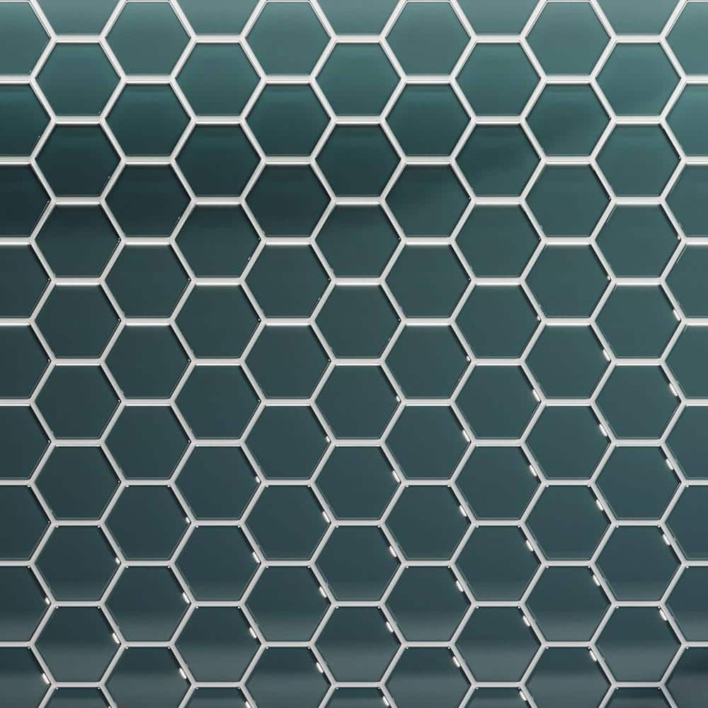 3 in. Beehive 10.25 in. x 11.75 in. Hexagon Marine Gloss Glass Mesh-Mounted Mosaic Tile (9.13 sq. ft./Case) price history on PriceWatchPro