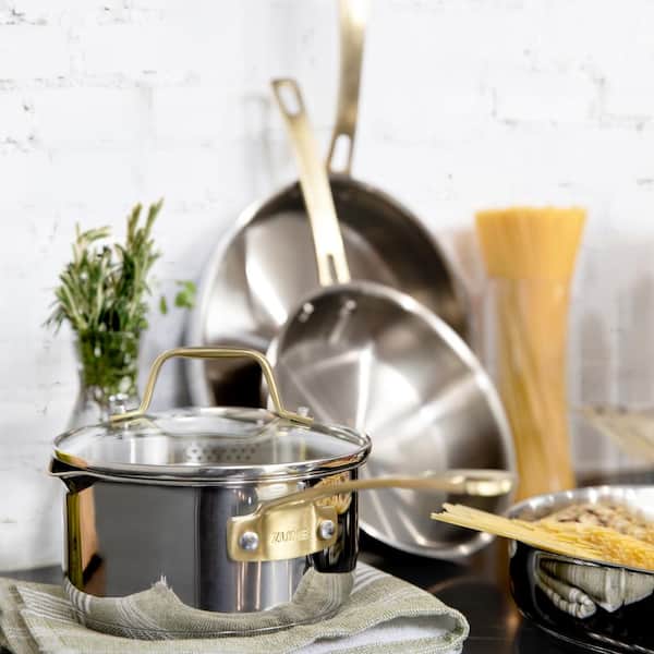 ZLINE Kitchen and Bath 10-Piece Non-Toxic Stainless Steel and Nonstick  Ceramic Cookware Set CWSETL-NS-10 - The Home Depot