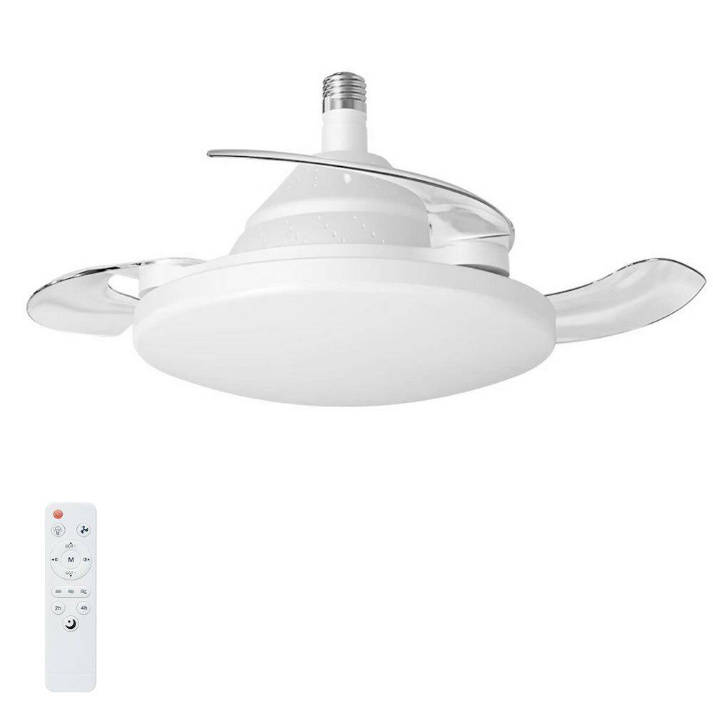 22.5 in White 3 ABS Retractable Blades Standard Flush Mount Ceiling Fan With Light Remote Control, DC Motor, 3 Speed price history on PriceWatchPro