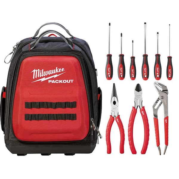 Milwaukee 15 in. PACKOUT Tool Backpack with 9-Piece Tool Set