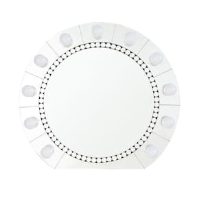 32 in. W x 29 in. H Glass White Vanity Mirror