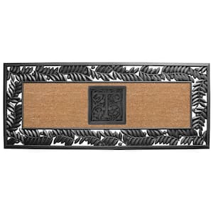 24 in. x 57 in. Sentinel Olive Rubber Coir Monogrammed T Door Mat