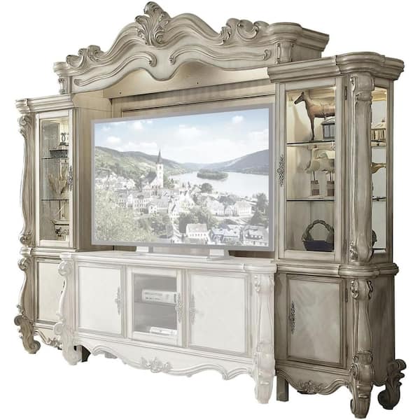 Acme Furniture Versailles 21 in. Bone White Entertainment Center