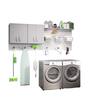 Flow Wall Modular Laundry Room Storage Set with Accessories in White  (4-Piece) FCS-9612-4W - The Home Depot