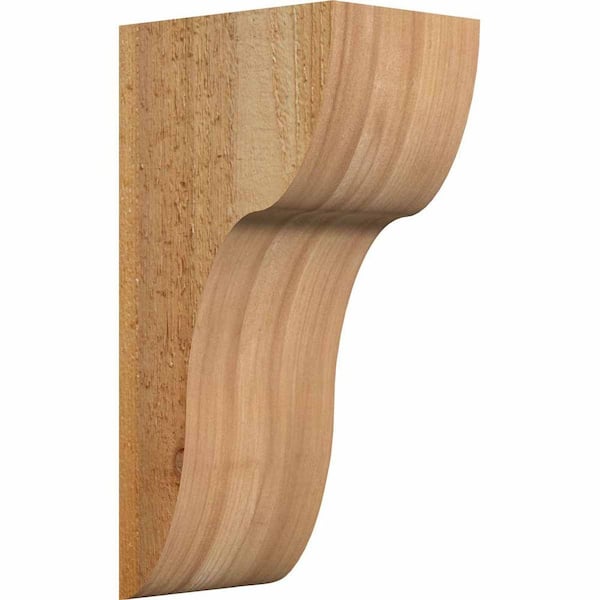 Ekena Millwork 6 in. x 8 in. x 16 in. Western Red Cedar Carmel Rough Sawn Corbel