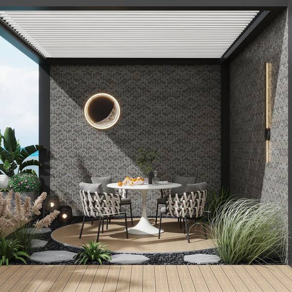 Amalfi 9 in. x 8 in. Black w/ Amber Pearl Flecks Glossy Shell, Terrazzo Hexagon Marble Tile (1.8 sq. ft./case, 5-Pack)