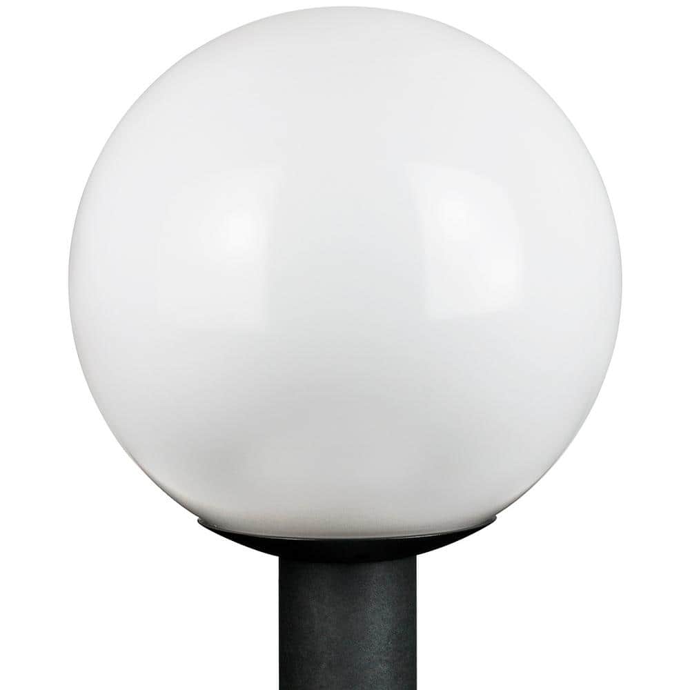 12" WHITE ROUND GLOBE OUTDOOR SPHERES LAMP POST TOP LIGHT POLE ACRYLIC NEW POST 