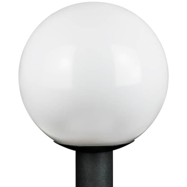 Light White Polycarbonate Globe Post, Outdoor Globe Lighting Fixtures