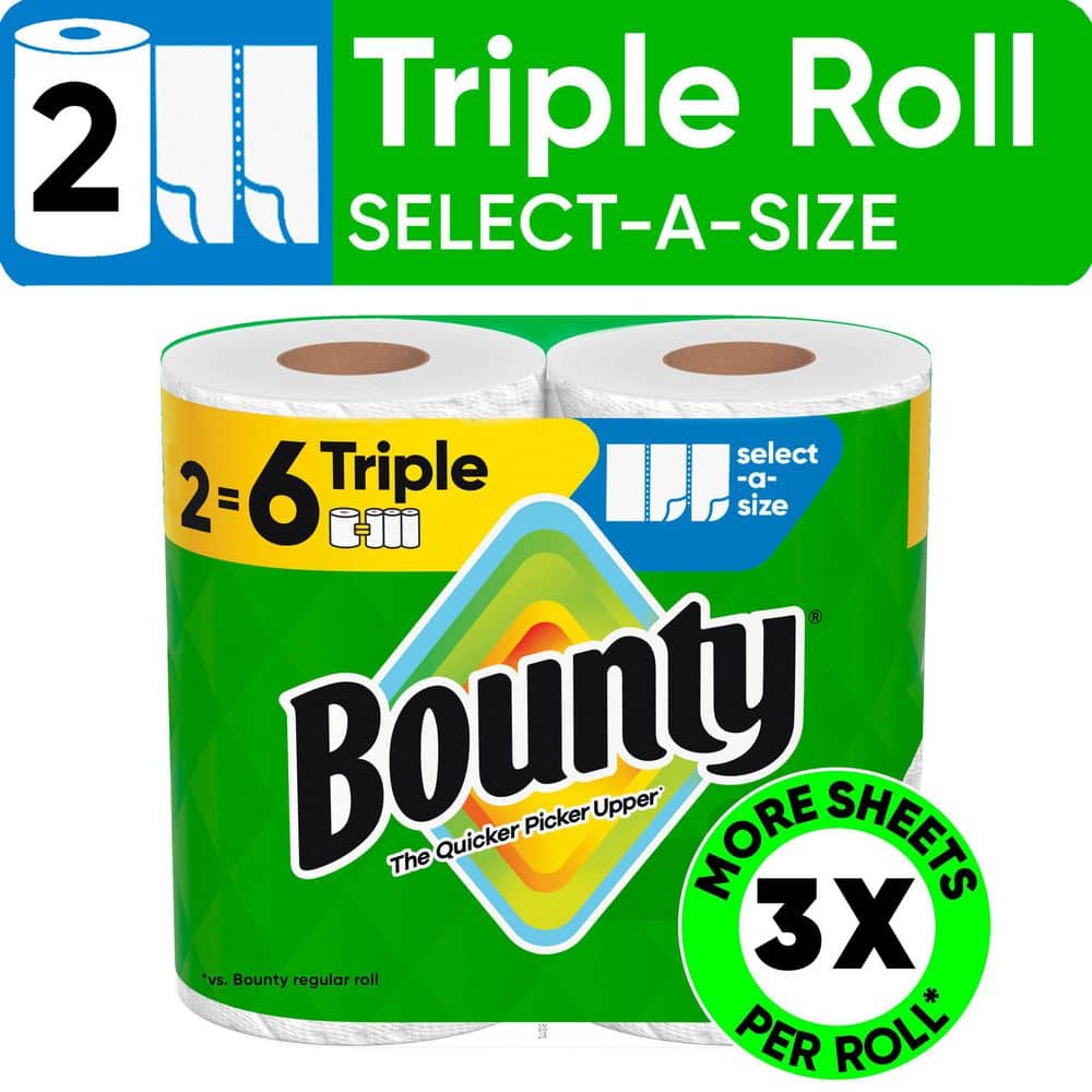 Bounty White, Select-A-Size Paper Towel Roll (2 Triple Rolls)