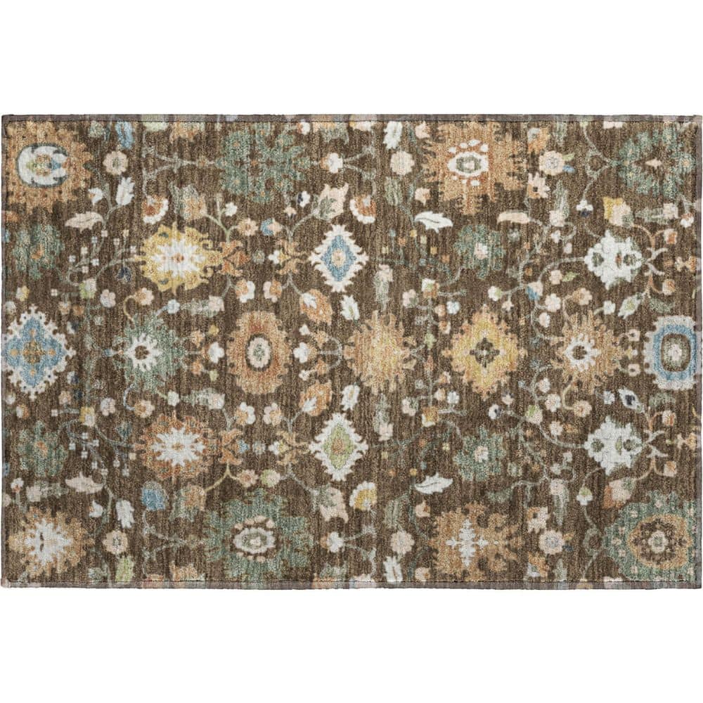 Mayfield Premium Machine Washable Abstract AMF2458 Chocolate 3 ft. x 4 ft. Area Rug price history on PriceWatchPro