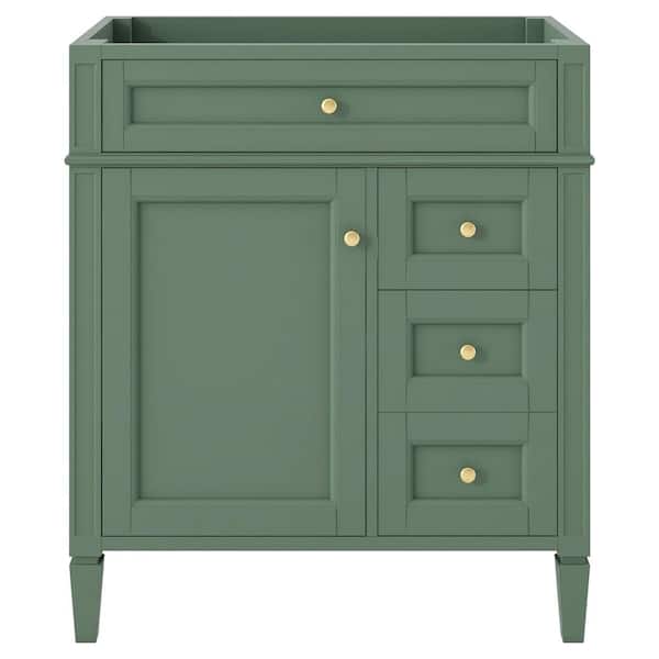 Unbranded Hot Sale 30 in. Rectangular Bath Vanity Cabinet without Top in Green with 2 Drawers, a Tip-out Drawer and Door