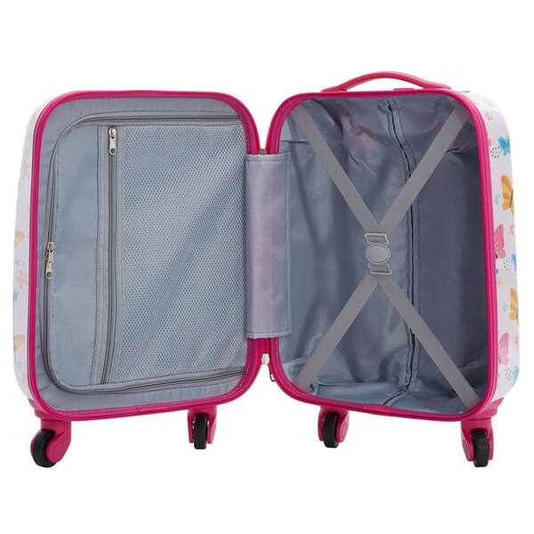 2PC Kids Ride-on Luggage Set 18 Carry-on Suitcase & 12 Backpack Anti-Loss  Rope