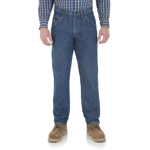 Wrangler Men's Size 35 in. x 34 in. Denim Relaxed Fit Jean