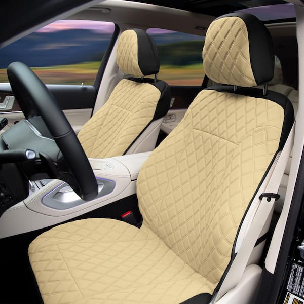 Premium Car Seat Cushions - Front Set Beige