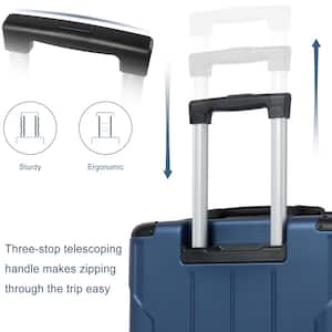 20 in. Blue Lightweight Hardshell Luggage Spinner Suitcase with TSA Lock (Single Luggage)
