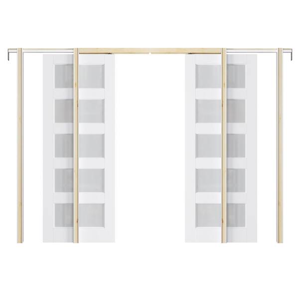 Reviews for ARK DESIGN 56 in. x 80 in. 5Lite Glass White Primed MDF