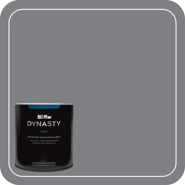 BEHR DYNASTY 1 qt. #T12-10 Game Over Satin Enamel Interior Stain-Blocking Paint & Primer