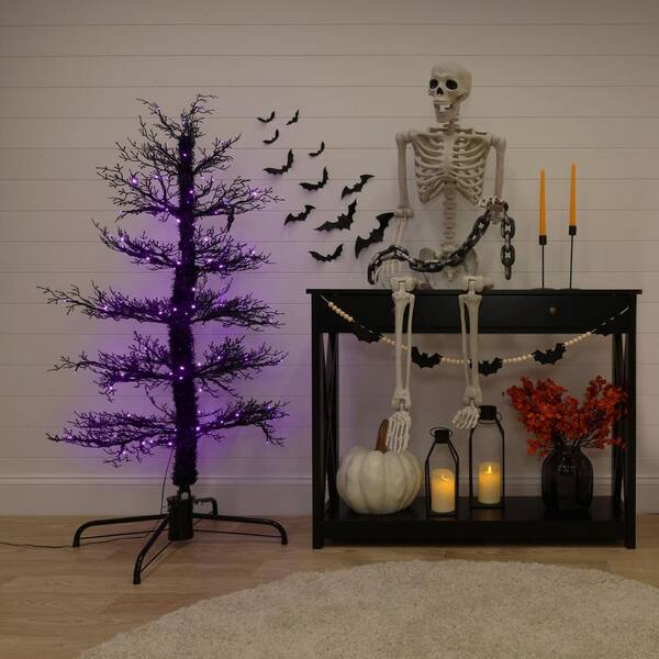 Haunted Hill Farm 5-ft. Dancing Halloween Tree with Purple LED 