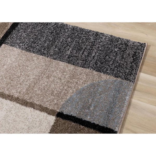 Eden Collections 5' x 8' (5'3'' x 7'7'') Beige Geometric Indoor Area Rug