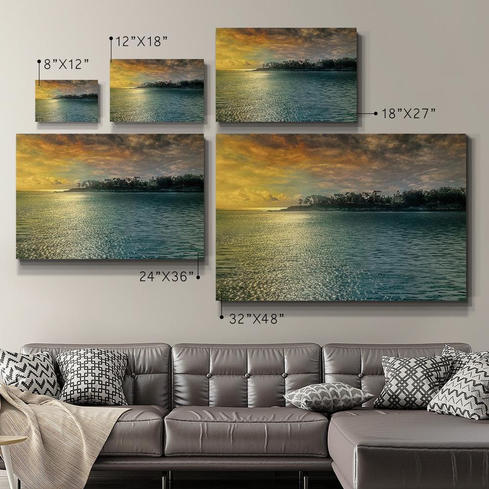 Mystic Island Scenic Landscape Multi Colored Canvas Wall Art 36 in.