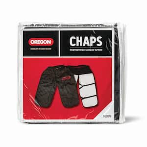 Protective Chainsaw Chaps, Black, 8 Layers of Breathable Warp Knit Chainsaw Protection, 1-Size Fits All