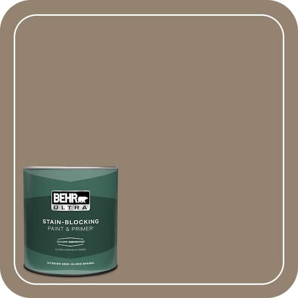 BEHR ULTRA 1 qt. Home Decorators Collection #HDC-FL13-11 Hunt Club Brown Extra Durable Semi-Gloss Enamel Interior Paint & Primer