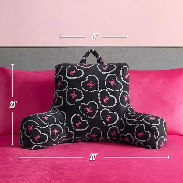 JUICY COUTURE Chainlink Heart Onyx Black Graphic Plush Polyester