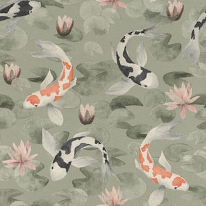 Nobu Green Koi Fish Wallpaper Sample