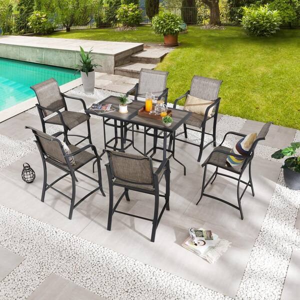 Patio Festival 8-Piece Metal Bar Height Outdoor Dining Set