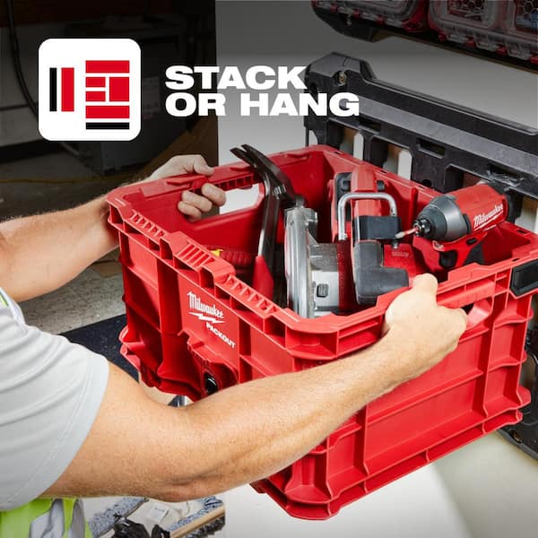 Milwaukee PACKOUT 18.6 in. Tool Storage Crate Bin with Carrying