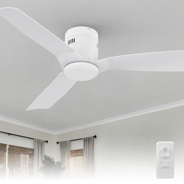 Modena 52 in. Indoor White 10-Speed DC Motor Flush Mount Standard Ceiling Fan with Remote Control without Light