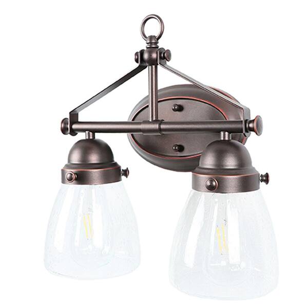 Unbranded Emily 12.25 in. 2-Light Brown Vanity Light
