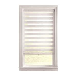 Cut-to-Size White Cordless Light Filtering Semi Sheer Roller Shades 27 in. W x 72 in. L