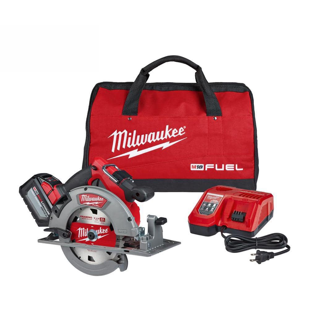 Milwaukee M18 FUEL 18V Lithium-Ion Brushless Cordless 7-1/4 in. Circular  Saw Kit with One 12.0Ah Battery, Charger, Tool Bag 2732-21HD The Home  Depot