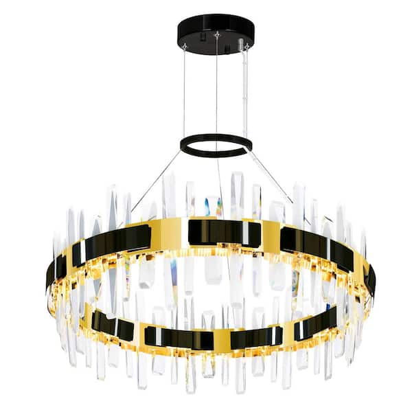 CWI Lighting Aya 1-Light Integrated LED 32" Chandelier with Pearl Black Finish