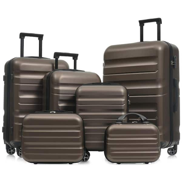 Merax 6 or more Bags 6-Piece Brown ABS Hardshell 12