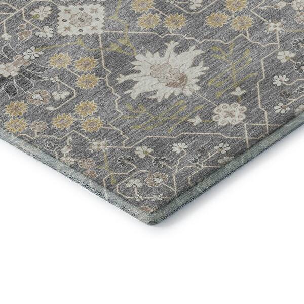 Mayfield Premium Machine Washable Abstract AMF1009 Gray 10 ft. x 14 ft. Area Rug