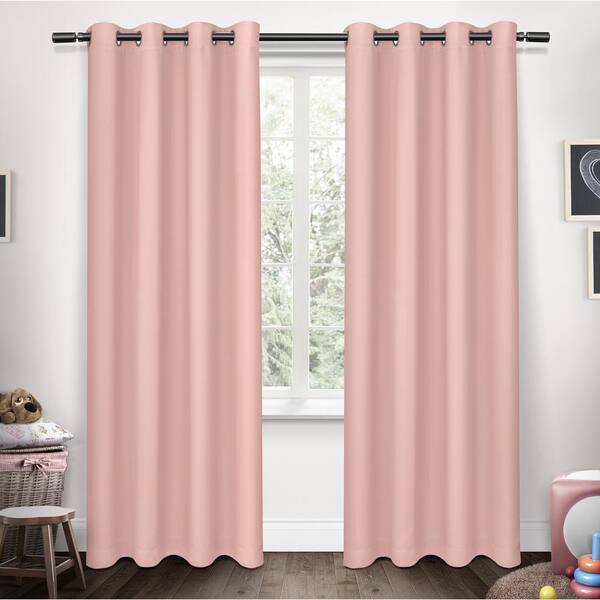 Unbranded Bubble Gum Thermal Grommet Blackout Curtain - 52 in. W x 84 in. L (Set of 2)